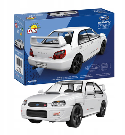 Играчка за градење COBI Subaru Impreza WRX STI, 65 делови, спортски автомобил, бела