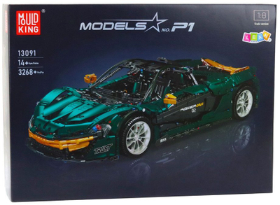 Set ndërtimi Mudking Models P1, makinë sporti 1:8, 3268 copa, jeshile e errët