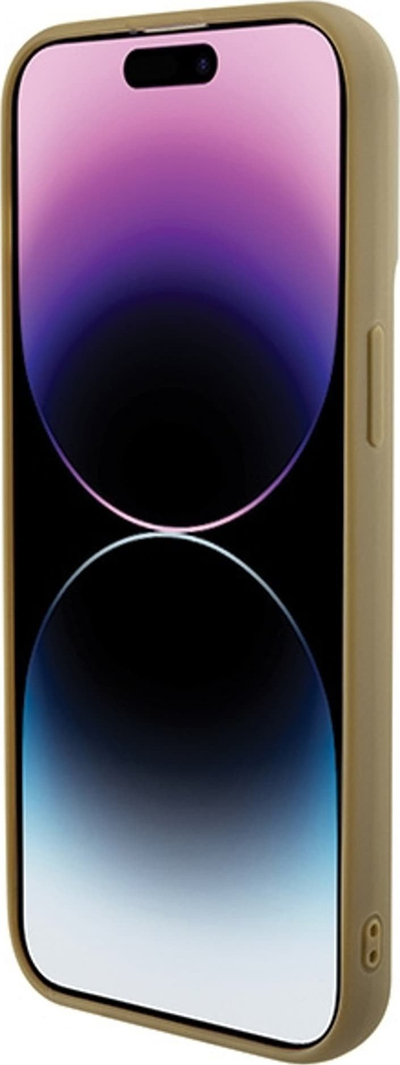 Kapak telefoni Guess Square Mirror për iPhone 15 Pro Max, plastike dhe TPU, ngjyrë ari