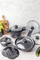 Set tenxheresh KLAUSBERG KB-7657, 12 pjesë, veshje mermeri, për induksion, gri