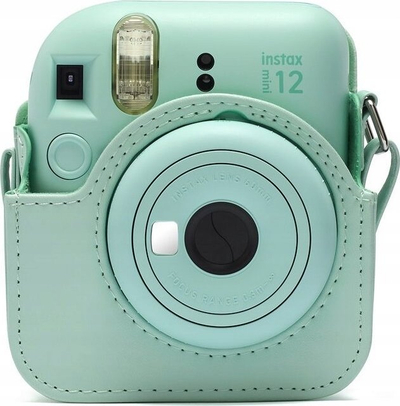 Kuti mbrojtëse për kamera Fujifilm Instax Mini 12, me rrip shpatulle, mint e gjelbër