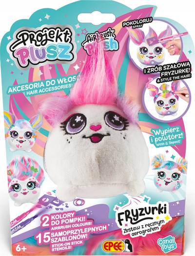 Set lodër flokësh EPEE Projekt Plush Hairstyles Rose, arushë pelushi, airbrush, rozë