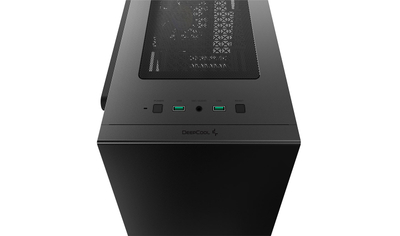 Kutia kompjuterike Deepcool Macube 110, mATX, xham i errët, e zezë