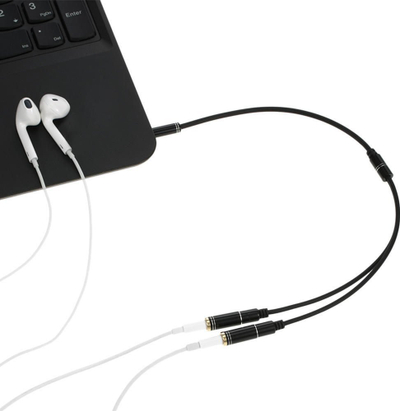 Kabllo ndarës për kufje Mozos TSX-1005, 3.5 mm TRRS, 1 në 2, i zi
