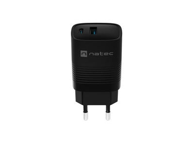Karikues GaN Natec Ribera NUC-2141, 30W, 1x USB A 1x USB C, i bardhë