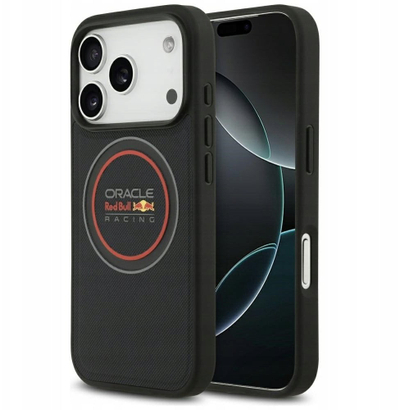 Mbulesë telefoni Red Bull Meshed Logo and Red Ring MagSafe për iPhone 17 Pro Max, TPU dhe lëkurë, MagSafe, blu navy