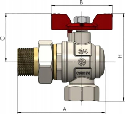 Valvul uji Arco VA30 1MF, metalike, krom