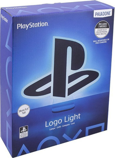 Llambë dekorative Paladone PlayStation Logo Light, 24 cm, me 3 mënyra drite, shumëngjyrëshe