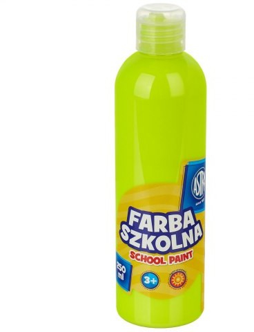 Bojë shkollore Astra School Paint Natural Tempera, 250ml, fluorescent, ngjyrë lemon