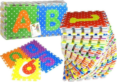 Puzzle shkumë Leantoys, alfabet dhe numra, 36 copë, shumëngjyrëshe