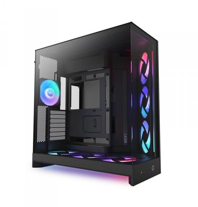 Kuti kompjuteri NZXT H9 Flow RGB+, Mid Tower, xham i temperuar, e bardhë