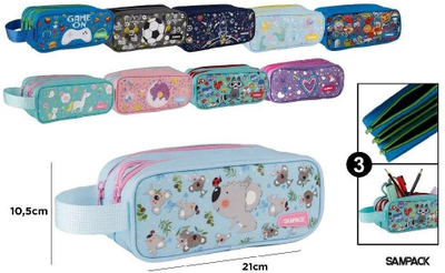 Kuti lapsash SAMPACK, 3 ndarje, me zinxhir, shumëngjyrëshe