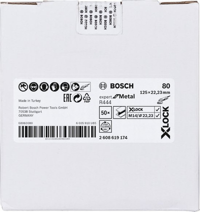 Disk gërryes Bosch X-LOCK R444 Expert për hekur, 125mm, për hekur, kafe