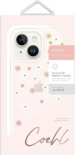 Kuti mbrojtje Uniq Coehl Aster për iPhone 14 Plus, 6.7", rozë me lule