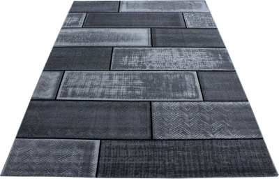 Tapet Carpet Plus 8007, 200x290 cm, polipropilen, gri me të zezë
