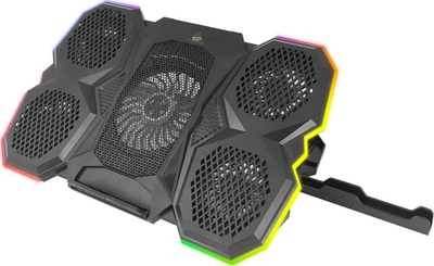 Mbajtëse ftohëse laptopi Esperanza Breva ECG107, 17", RGB, e zezë