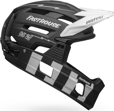 Helmeta full face Bell Super Air R MIPS Spherical, masa M 55-59 cm, matte black white Fasthouse
