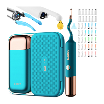 Pastruese veshësh me kamerë Bebird Earsight Ultra, Wi Fi, set me aksesorë, ngjyrë turkeze