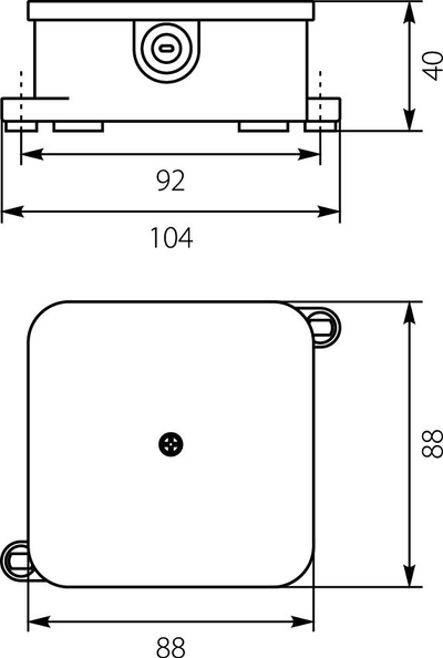 Kuti hermetike sipërfaqësore Elektro-Plast VP 061-51, 88x88x40mm, IP44, e bardhë