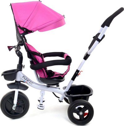 Tricikël për kalamaj Funfit KIDS TWIST 2677, sedilje 360°, rrota EVA, gri
