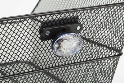 Dritë biçiklete Bonin Jy Front Basket, LED, montim në shportë, e bardhë