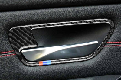 Kornizë doreze dere MTuning për BMW F30 F34, imitim karboni, komplet brendësie, e zezë