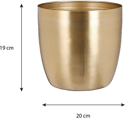 Саксија за цвеќе Mica Flowerpot Alano 1119956, метал, 20 cm, златна боја