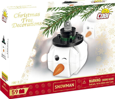 Zbukurim për pemë COBI Snowman, ornament Krishtlindjesh, shumëngjyrësh