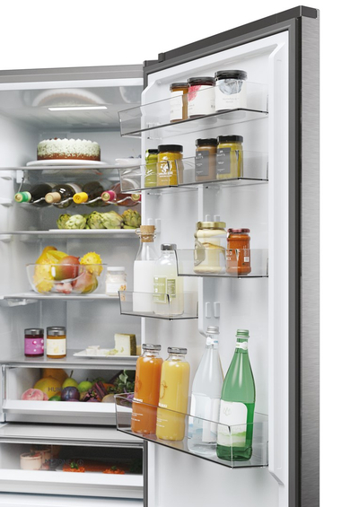 Frigorifer kombi Haier HTW5620DNMG, 414L, No Frost, inox