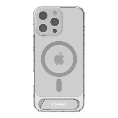 Maskë telefoni Torras Pstand Series për iPhone 16 Pro, magnetike, me stand, transparente
