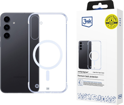Këllëf telefoni 3MK Just20g MagCase për Samsung Galaxy S24+, polikarbonat, i përputhshëm me MagSafe, transparent
