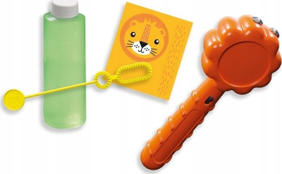 Lodër me flluska Ses Creative Lion Bubble Pop, set me solucion, për kalamaj 5+ vjeç, portokalli