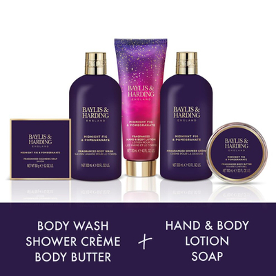 Set dhurate per trup Baylis &amp; Harding Moonlight Fig, vegan, me arome fiq e shege
