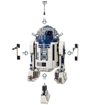 Lodër konstruktuese LEGO Star Wars R2 D2 75379, set ndërtimi, figure koleksionare, shumëngjyrësh