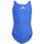Детски костим за капење adidas Kids Solid Small Logo, материјал отпорен на хлор, сина