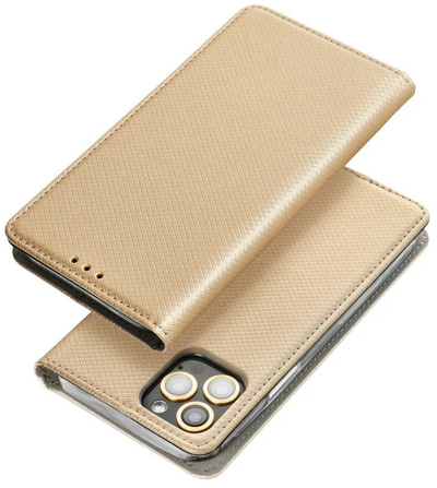Kapotë librë Smart Case për Google Pixel 9a, me magnet, xhep për kartë, ngjyrë gold