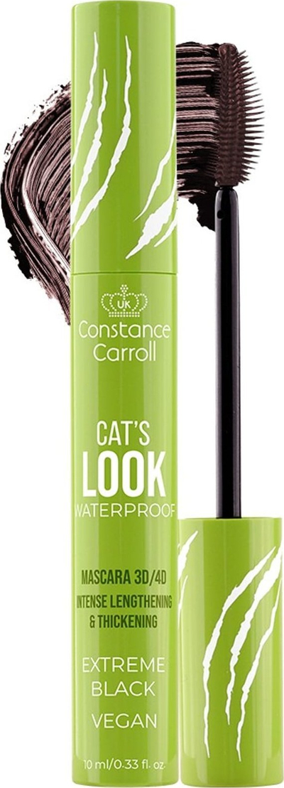 Maskarë CONSTANCE CARROLL Cat`s Look, 10 ml, waterproof, kafe e errët