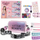 Set kozmetik për kalamaj Lean Toys Little Beauty, me çantë, rozë me shkëlqim