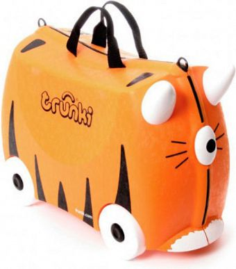 Детски патнички куфер Trunki Tiger Tipu TRU0011, 18L, со тркала, портокалов