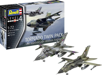 Set model Revell Tornado 50th Anniversary Twinpack, 2 avionë model, për ngjitje dhe lyerje
