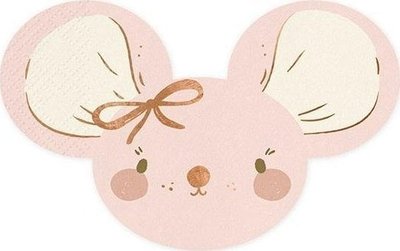 Lecka tavoline Party Deco Mice, 16x10cm, 20 copë, rozë e çelët