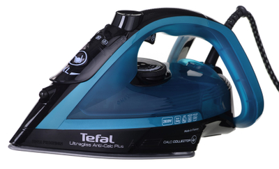 Hekur me avull Tefal Ultragliss Plus FV6832, 2800W, sistem Anti-Calc, blu