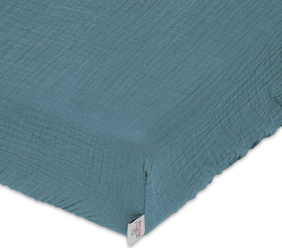 Çarçaf me goma Matex muslin, 70x140 cm, ngjyrë turquoise