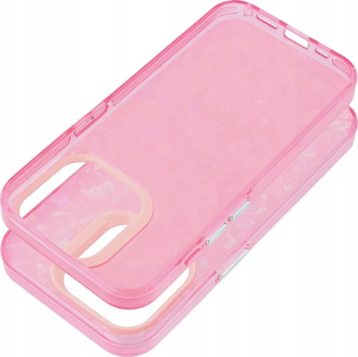 Futrollë Tutti Frutti për iPhone 14 Pro, TPU e butë, efekt kristali, rozë