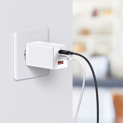 Karikues Baseus GaN5 Pro, 2x USB-C, USB-A, 65W, i bardhë