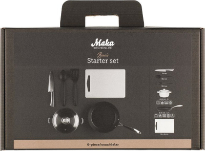 Set tartash çeliku inox, 6 copë, 46 x 15 x 28 cm, ngjyrë argjendtë