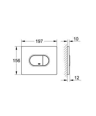 Plakë komande tualeti Grohe Arena Cosmopolitan 38858, dual flush, krom