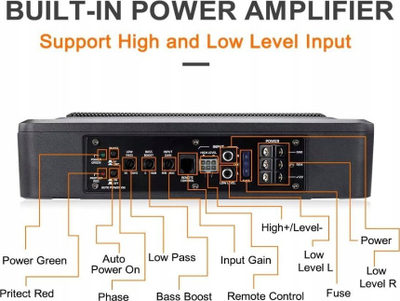 Низулесен бас Актсон АТБ20П, 150W RMS, активен сабвуфер, црн