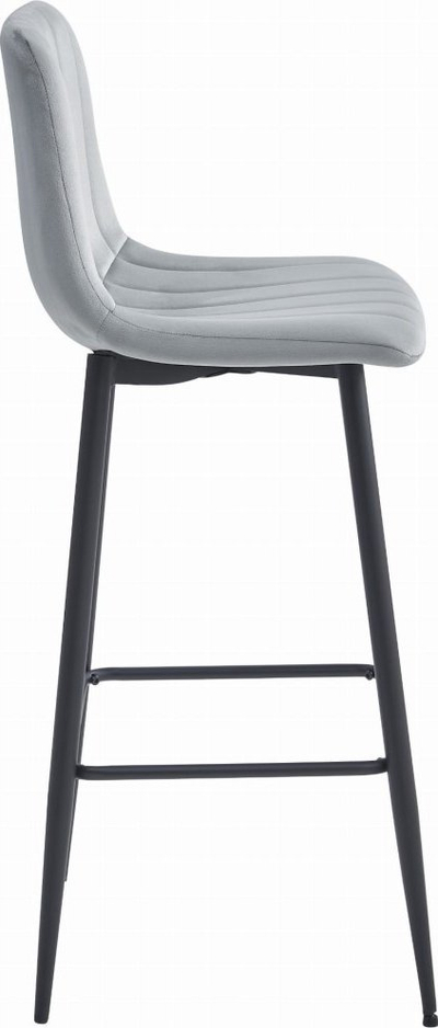 Karrige e naltë bar POZZA Velvet, set me 3 copë, silver grey