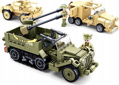 Set lodrash ndërtimi Sluban Army WWII SL95682, 552 copa, me figura ushtarake, shumëngjyrësh
